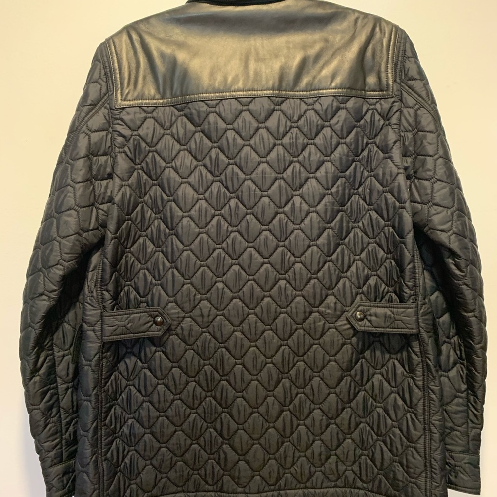 Men’s Burberry quilted jacket with black leather - Picture 3 of 6